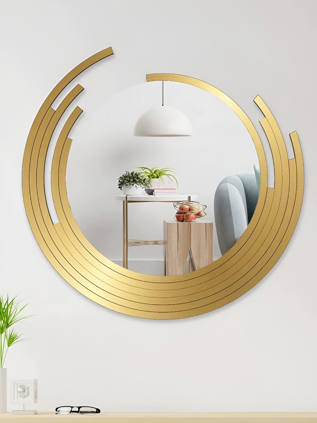 

Writings On The Wall Brown Moon Designer Metal Wall Mirror