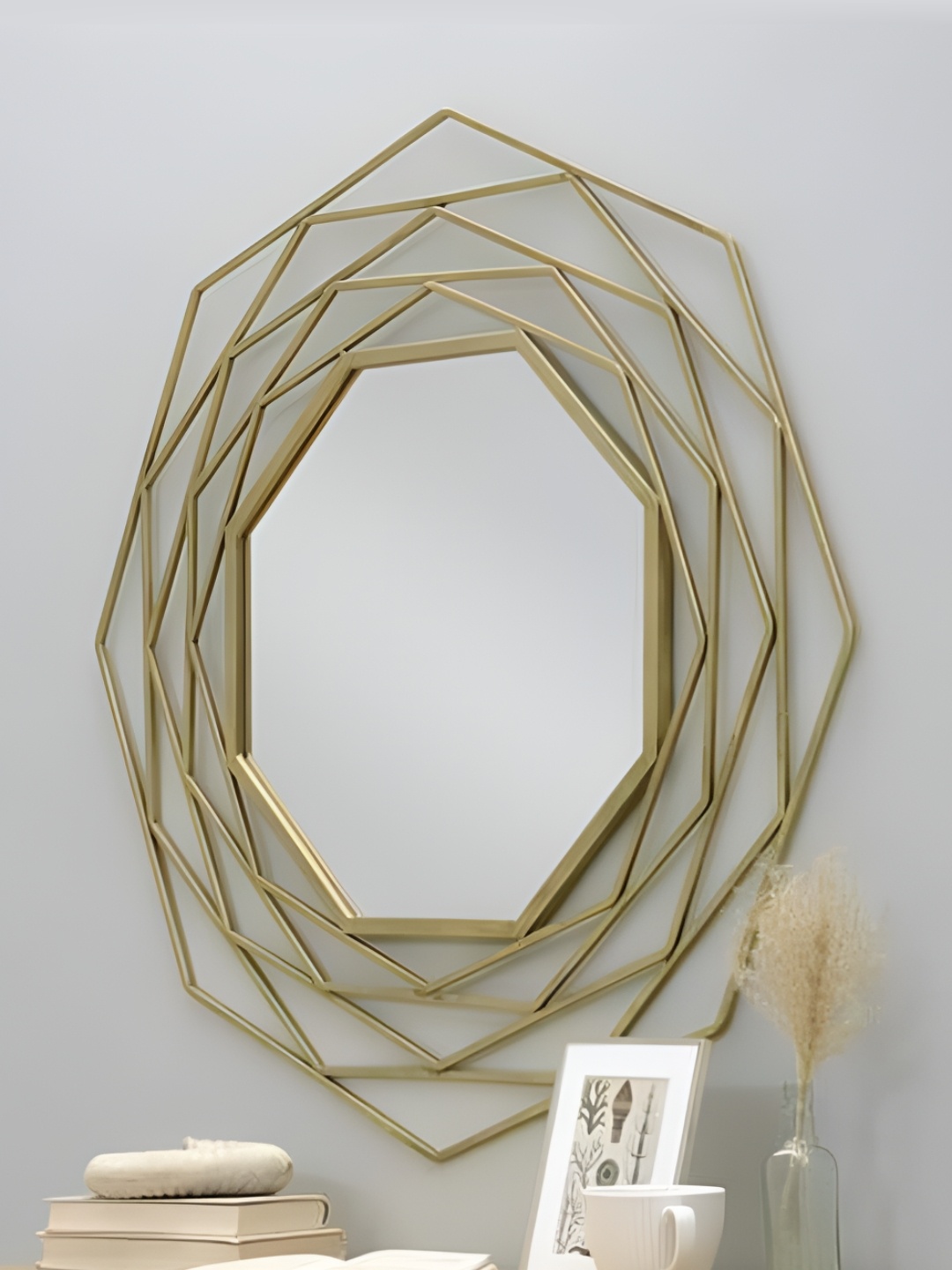 

Writings On The Wall Brown Triangle Design Metal Wall Mirror