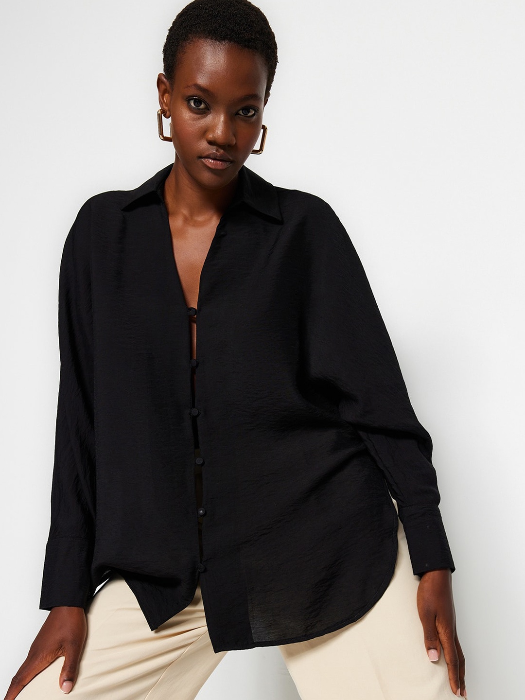 

Trendyol Regular Fit Casual Shirt, Black