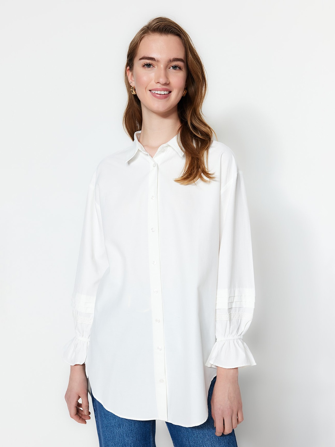 

Trendyol Spread Collar Regular Fit Cotton Casual Shirt, White