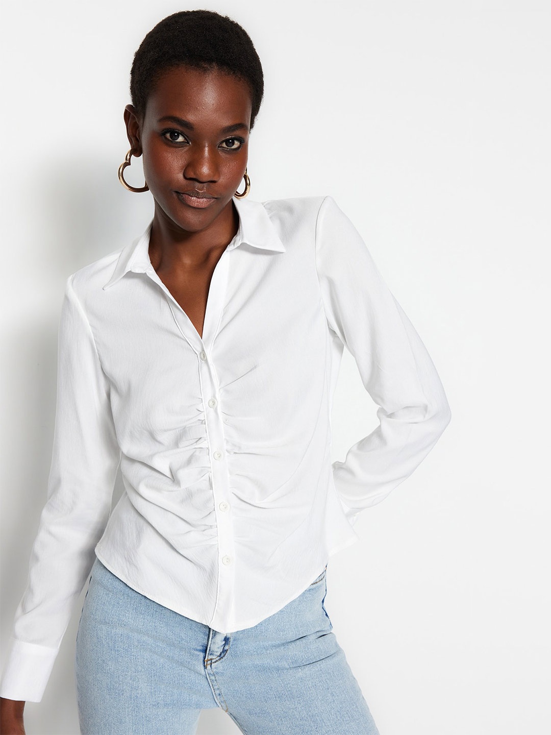 

Trendyol Spread Collar Shirt, White