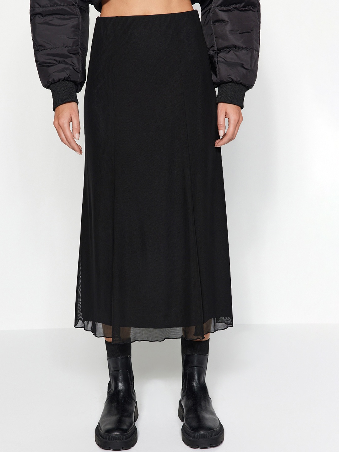 

Trendyol Flared Midi Skirt, Black