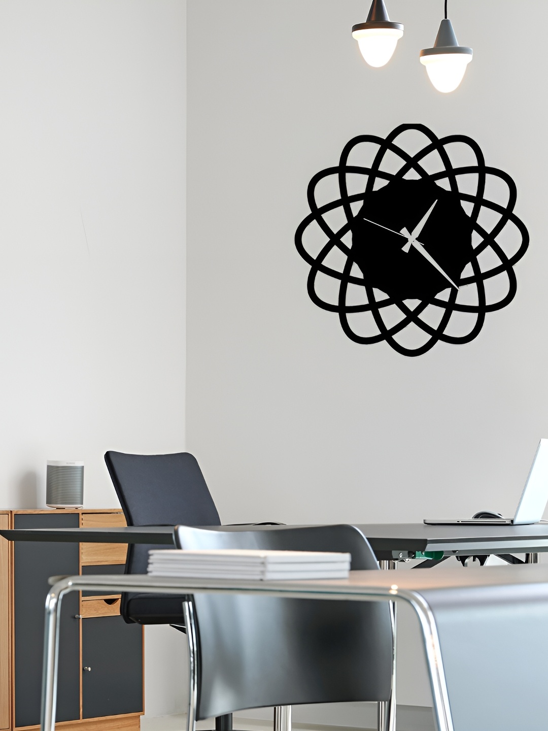 

WALLCENTRE Black Geometric Contemporary Analogue Wall Clock