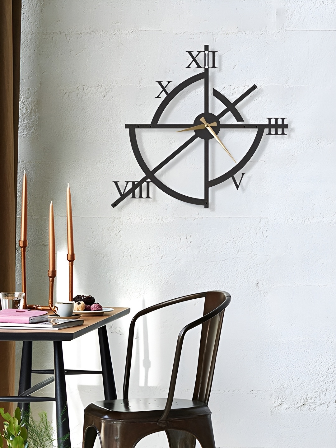 

WALLCENTRE Black Analogue Contemporary Metal Wall Clock