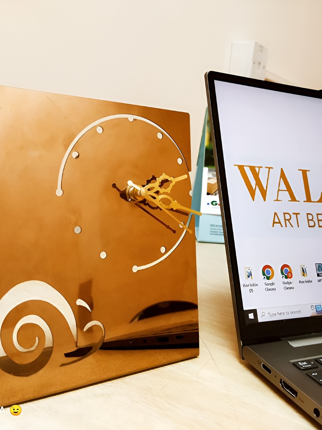 

WALLCENTRE Gold-Toned Analogue Contemporary Stainless Steel Rectangle Table Clock