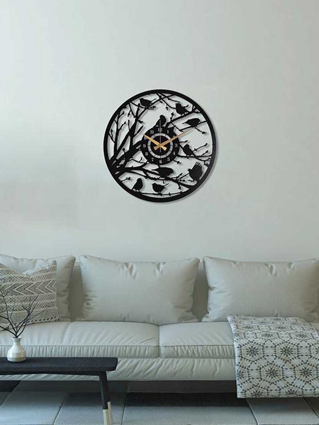

WALLCENTRE Black Solid Round Contemporary Wall Clock
