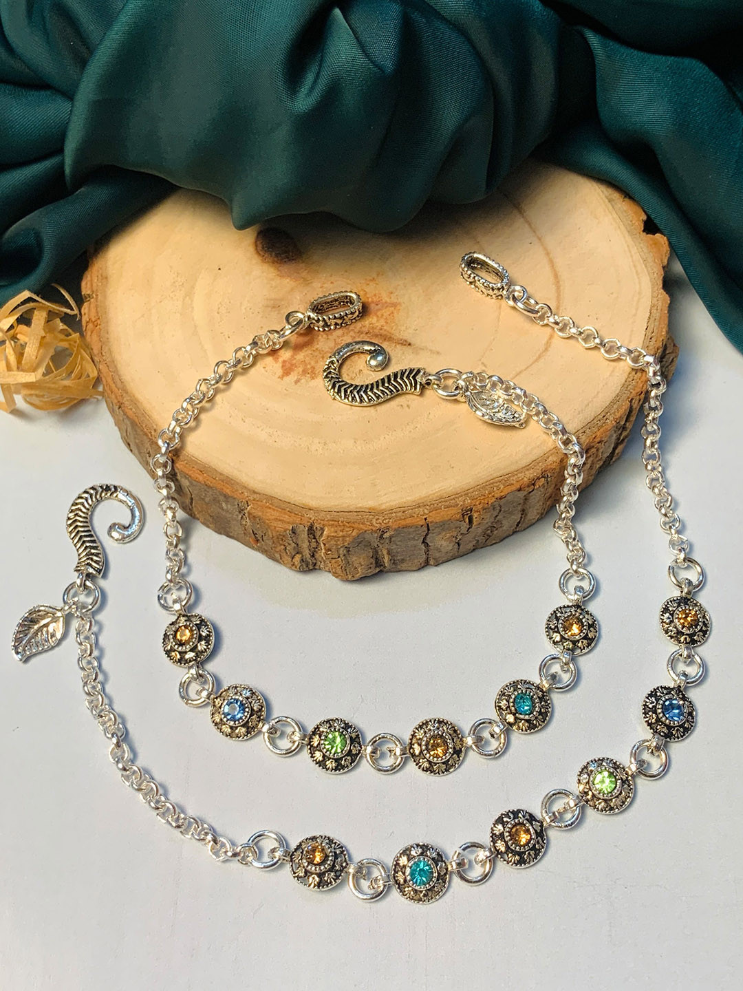 

ABDESIGNS Set of 2 Silver Plated Anklet