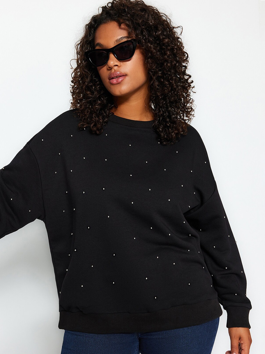 

Trendyol Embellished Sequined Detail Pullover, Black