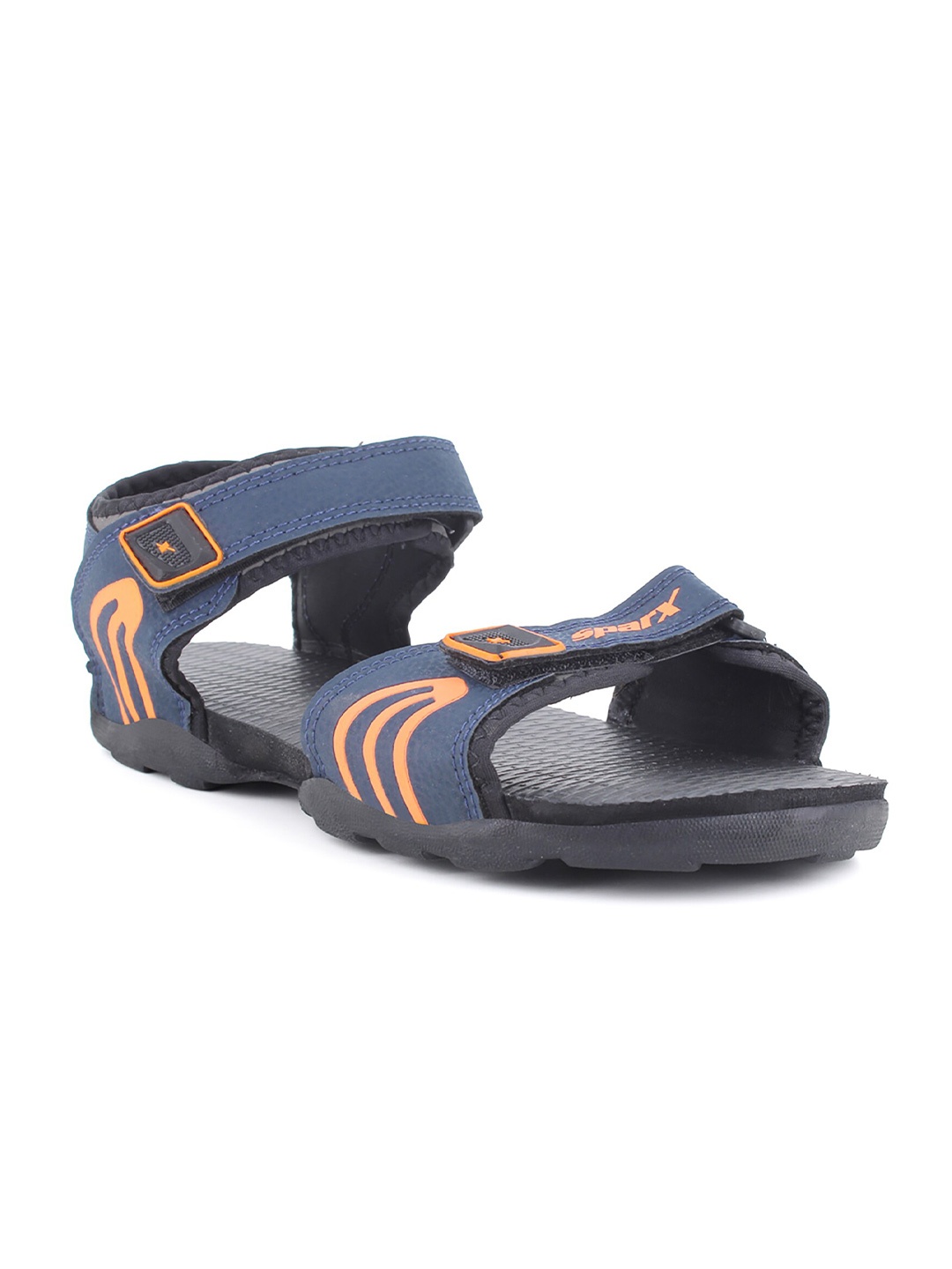 

Sparx Kids Textured Sports Sandals With Velcro Closure, Navy blue