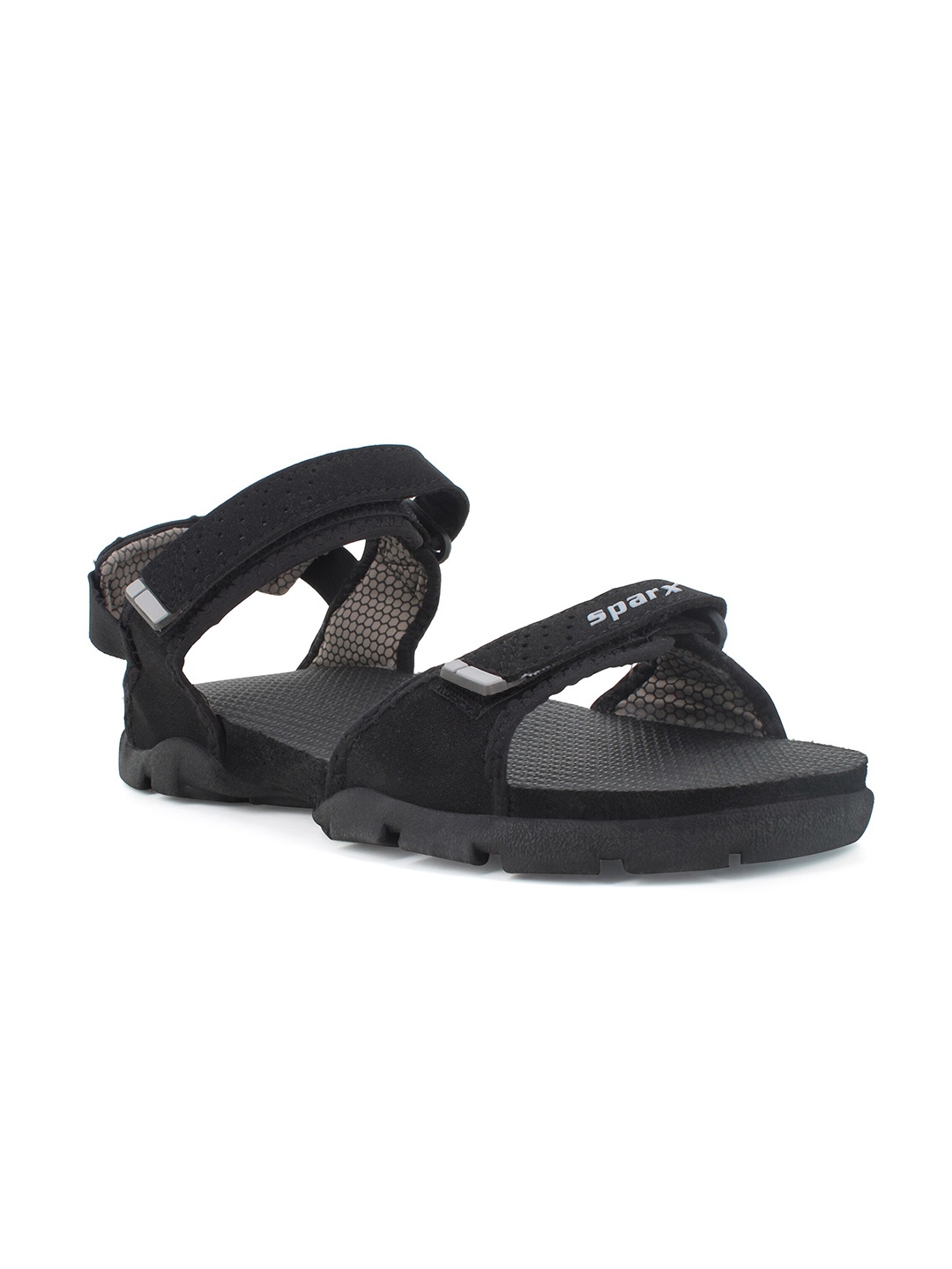 

Sparx Kids Textured Sports Sandals With Velcro Closure, Black