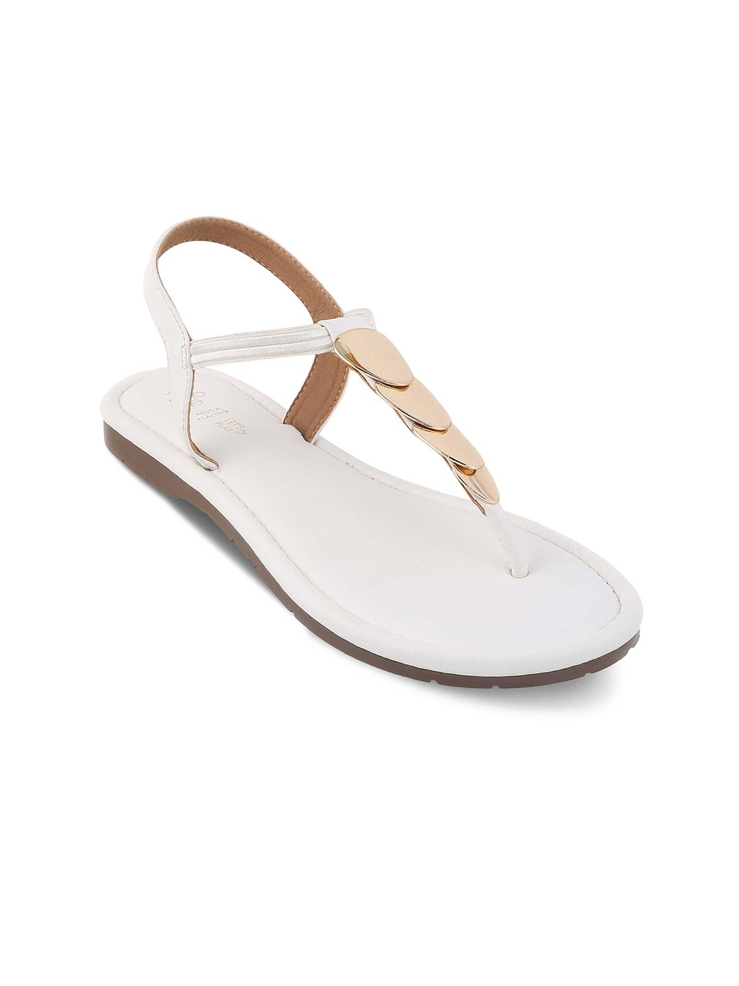 

Tresmode Embellished T-Strap Flats, White