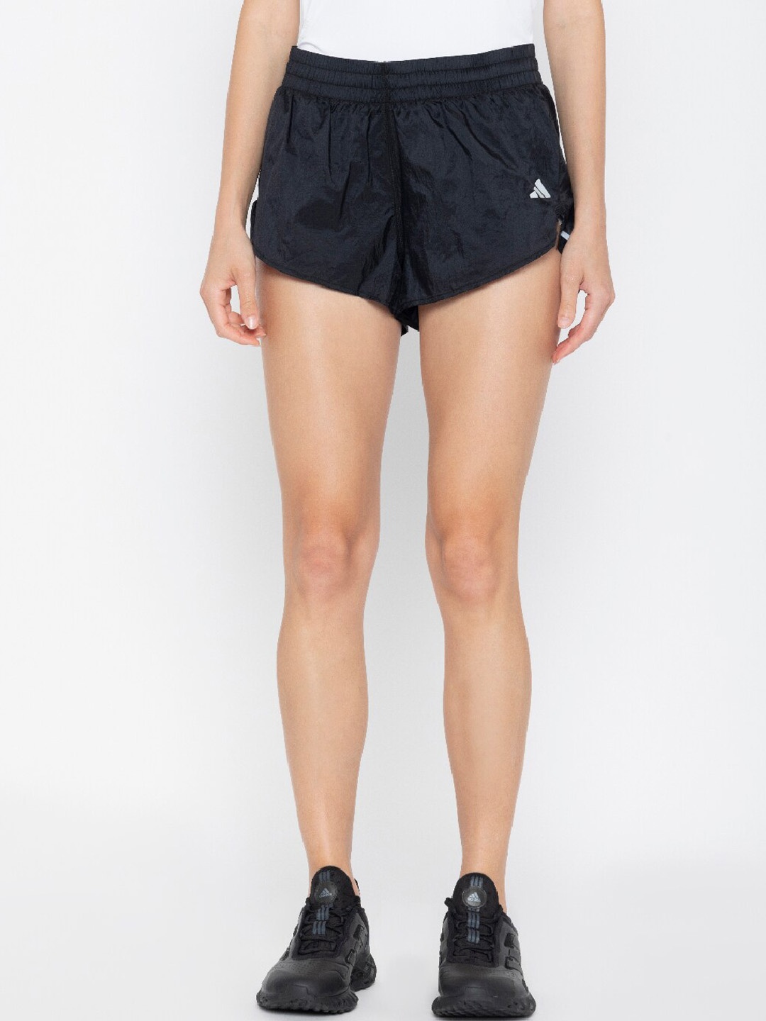 

ADIDAS Printed Mid-Rise Boa Shorts, Black