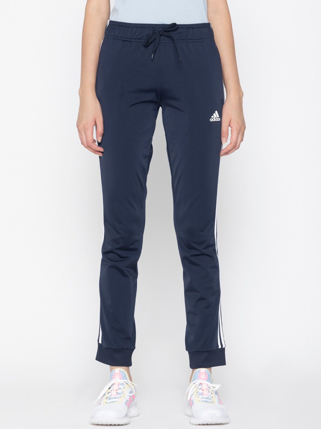 

ADIDAS W 3S TP TRIC Women Slim Fit Side-Striped Detail Joggers, Blue