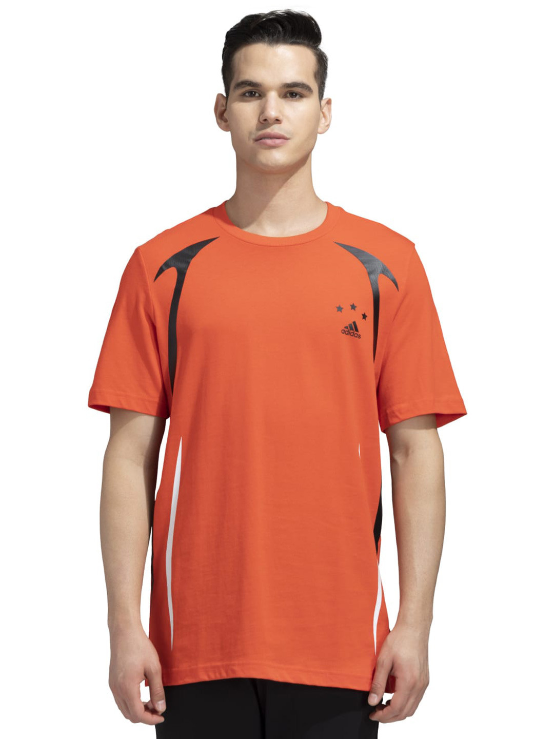 

ADIDAS M CB T Printed Pure Cotton Short Sleeves T-Shirt, Orange