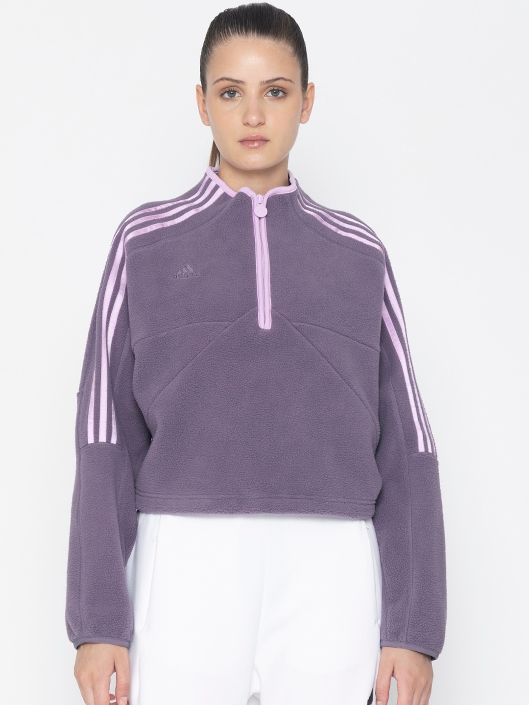 

ADIDAS TIRO HALF-ZIP Fleece Sports Jacket, Purple