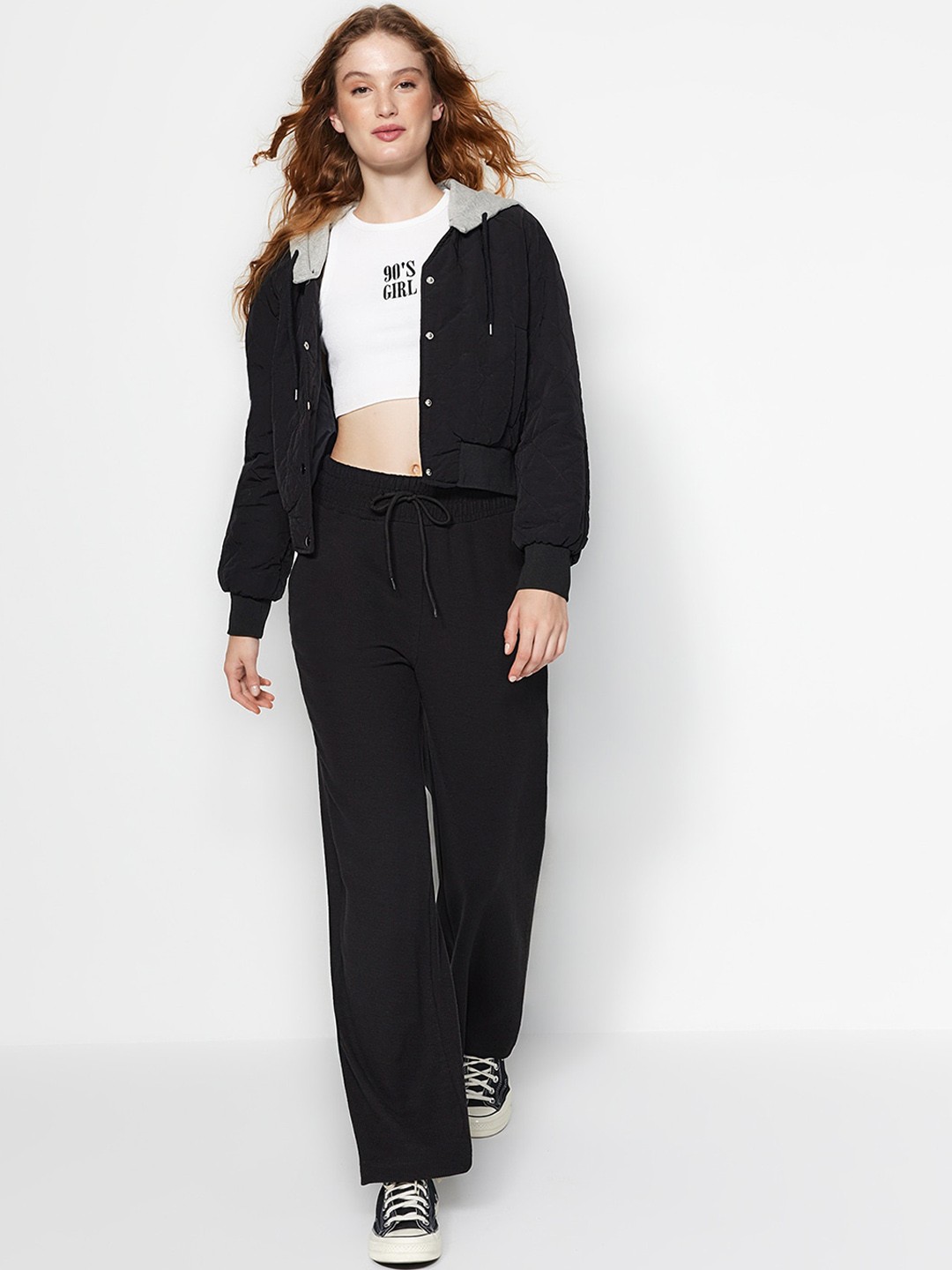 

Trendyol Women Mid Rise Track Pants, Black