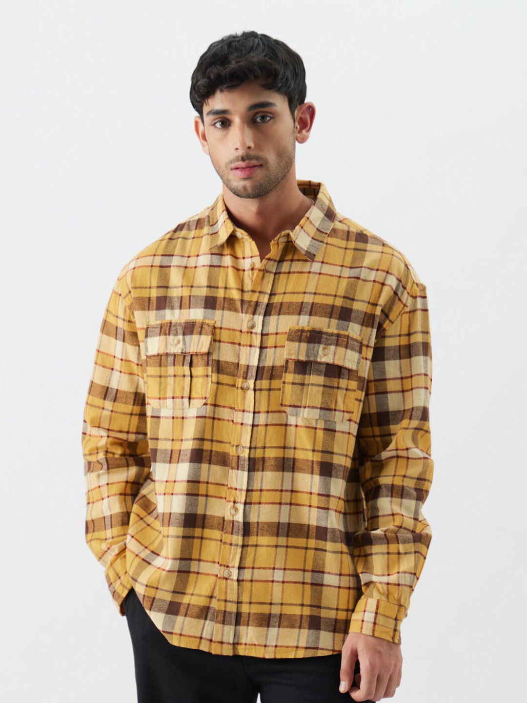 

The Souled Store Tartan Checked Regular Fit Casual Shirt, Mustard