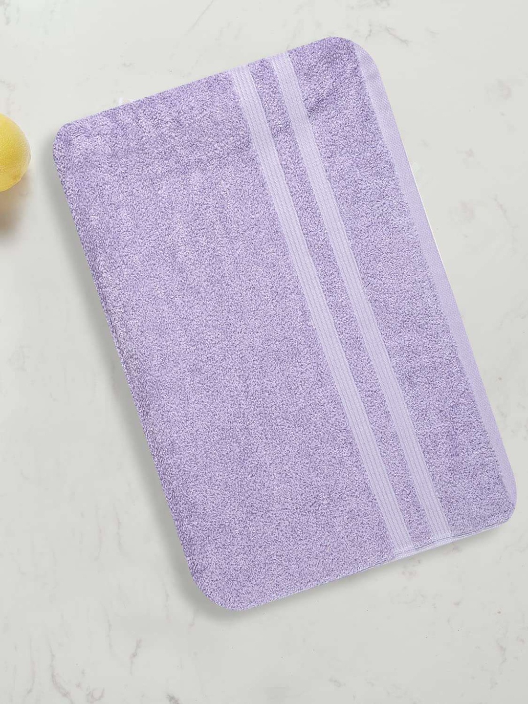 

LUSH & BEYOND Lavender Coloured Striped Pure Cotton 500 GSM Bath Towels