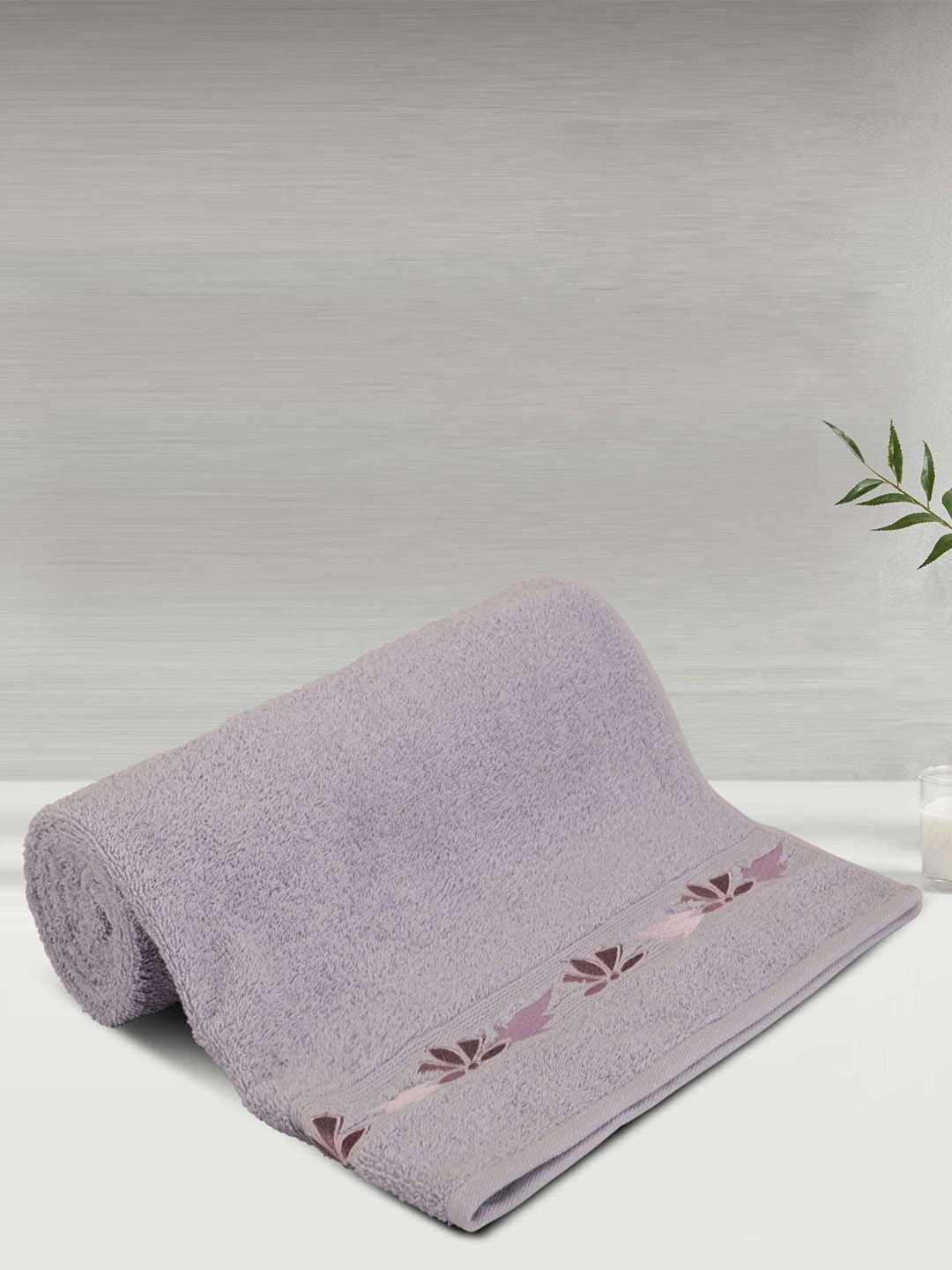 

LUSH & BEYOND Lavender Striped Pure Cotton 500 GSM Bath Towel