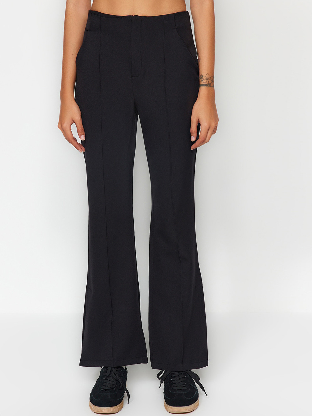 

Trendyol Women High-Rise Bootcut Trouser, Black