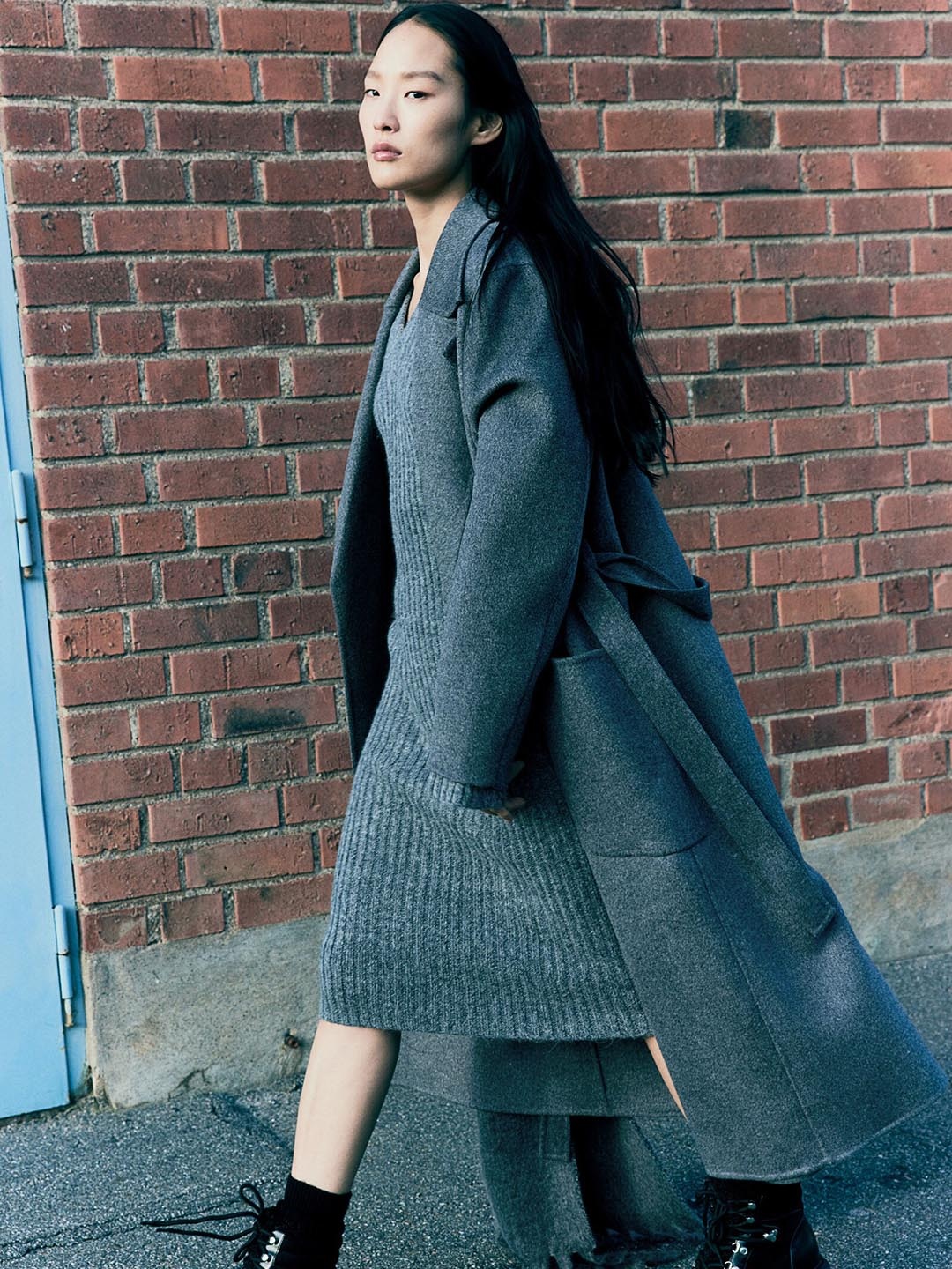 

H&M Rib-Knit Dress, Grey