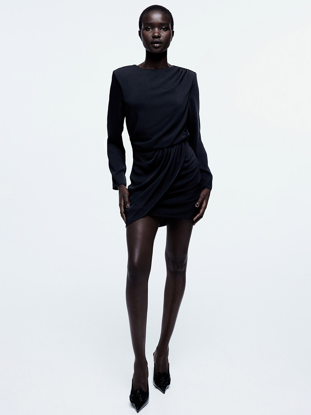 

H&M Draped Dress, Black