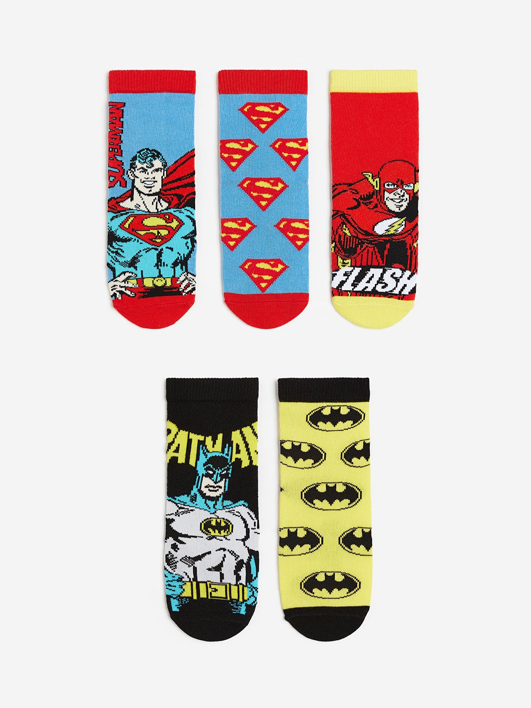 

H&M Boys 5-Pack Patterned Socks, Red
