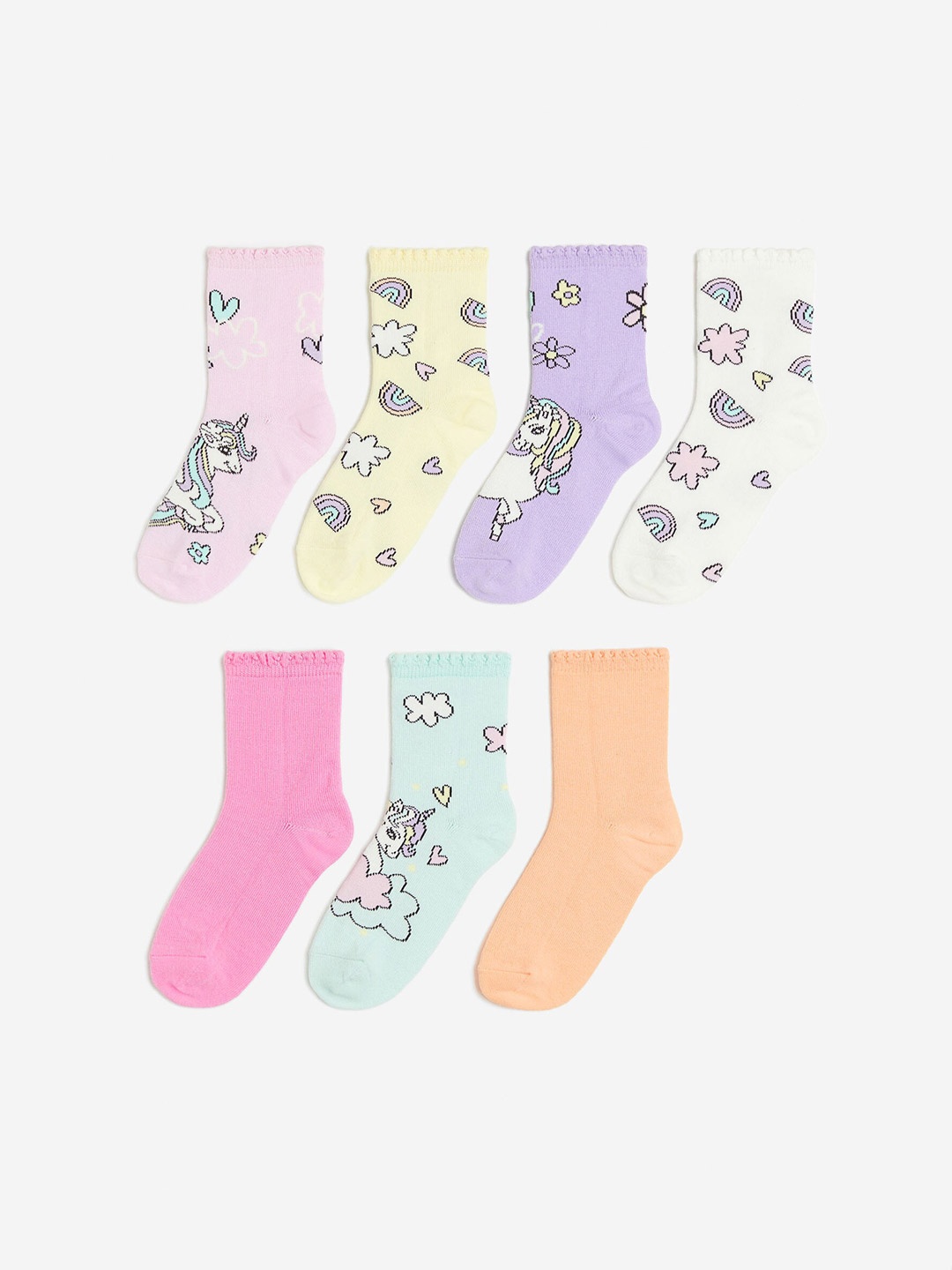 

H&M Girls 7-Pack Socks, Pink