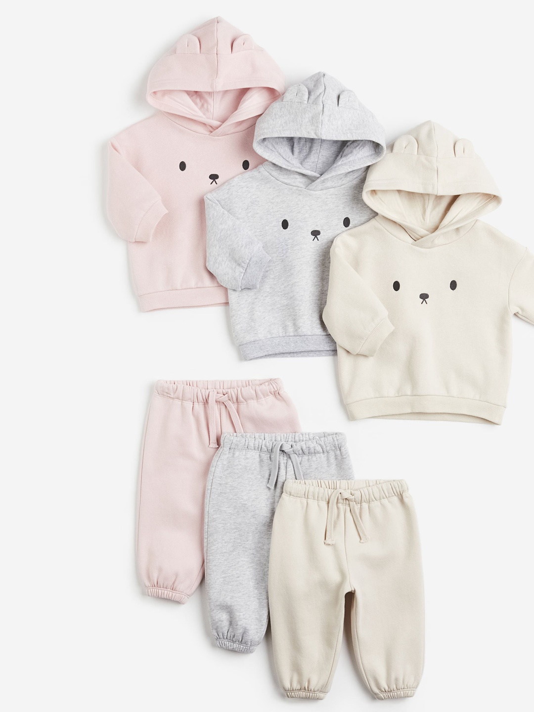 

H&M Girls Ear-Detail Joggers, Beige
