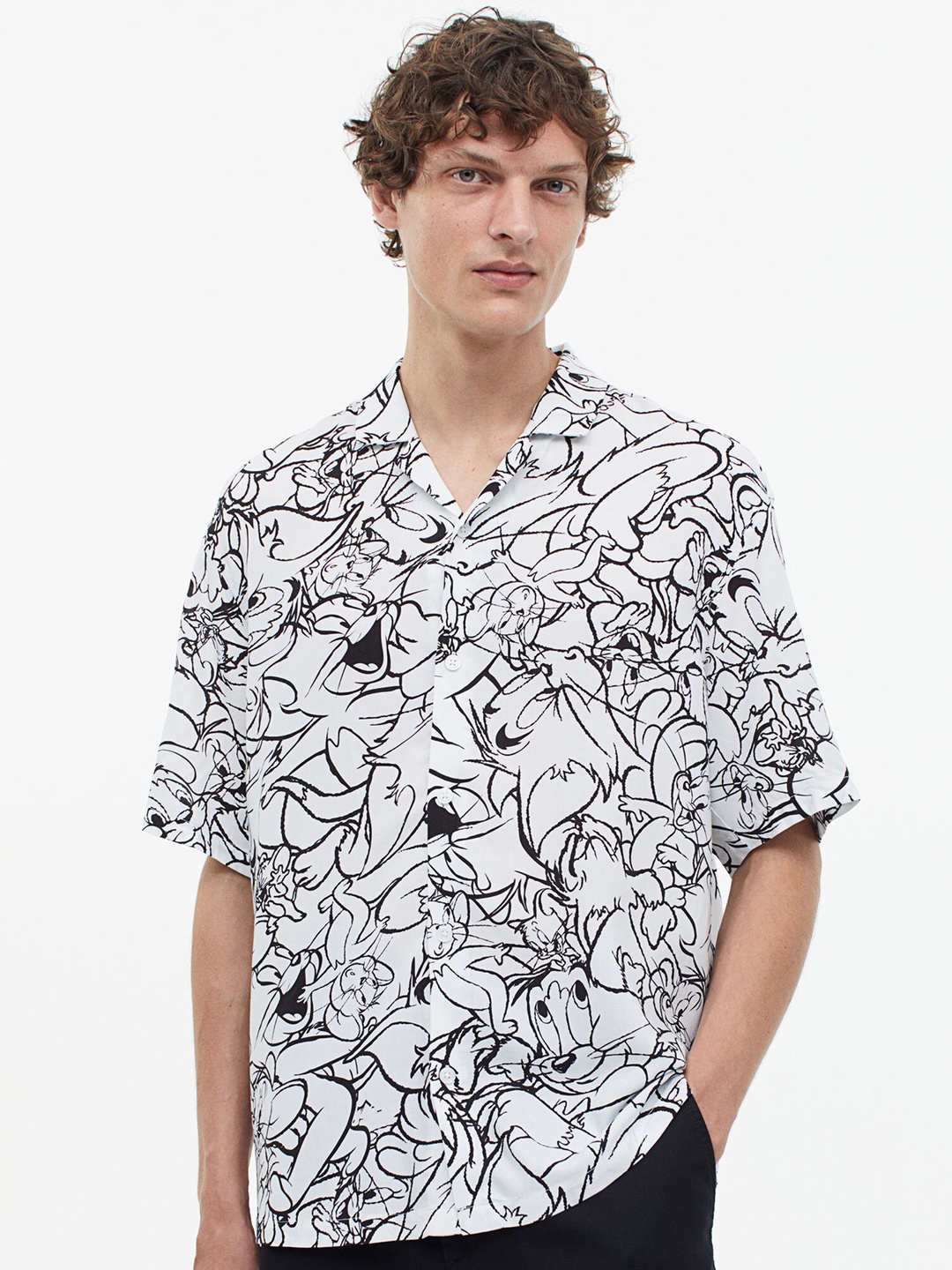

H&M Loose Fit Resort Shirt, White