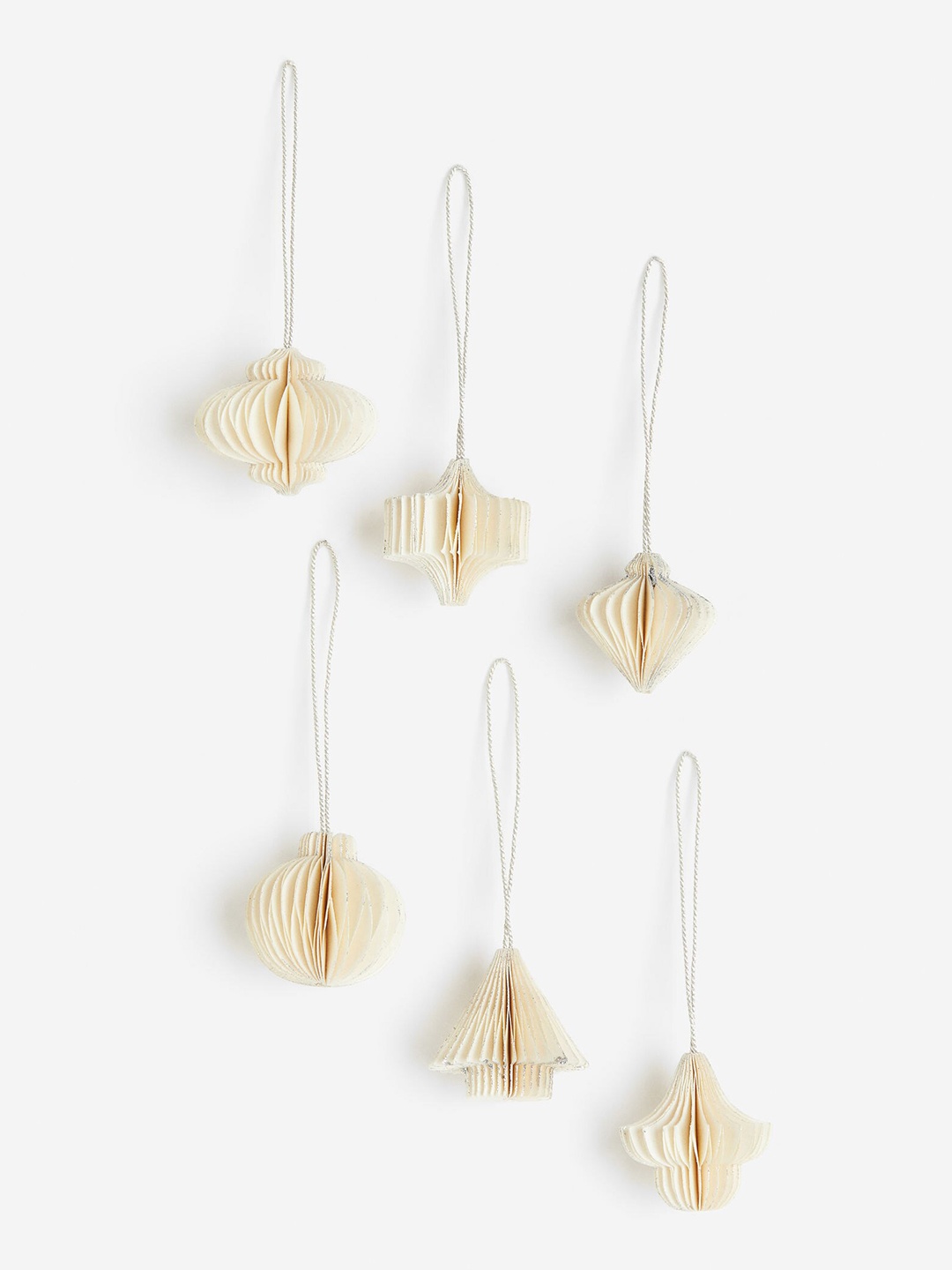 

H&M White 6-Pack Honeycomb Christmas Decorations