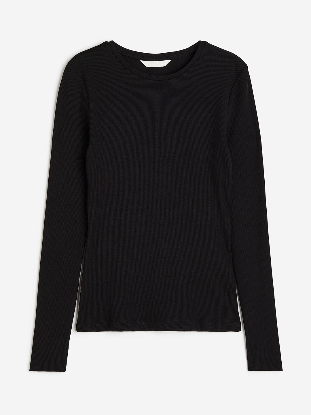 

H&M Ribbed Cotton Top, Black