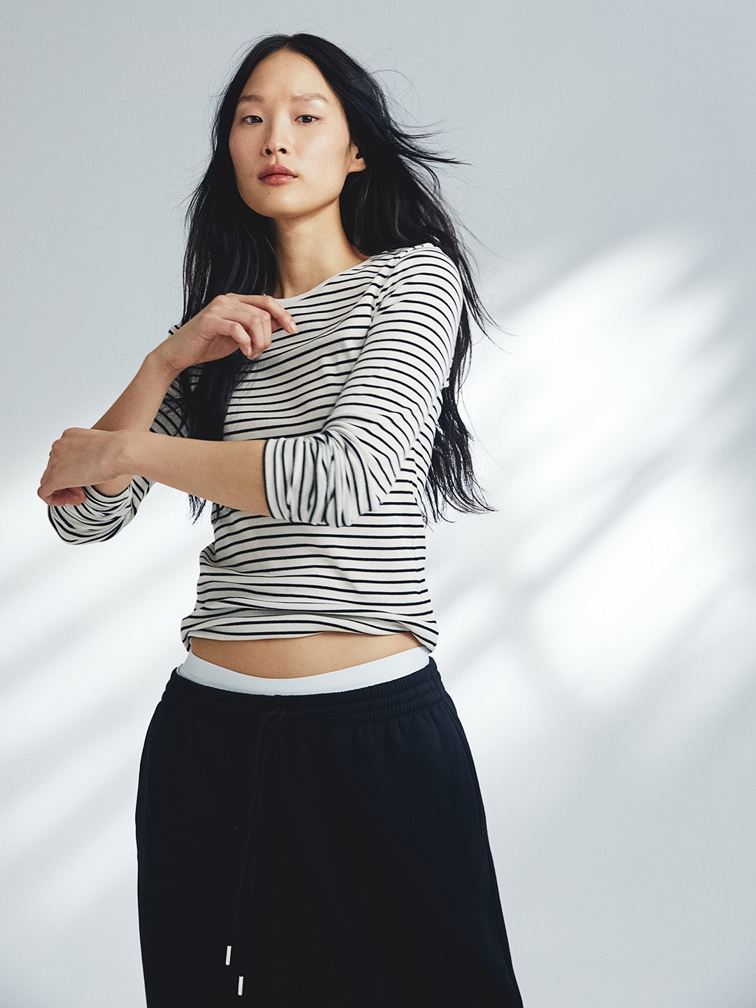 

H&M Women Ribbed Cotton Top, White