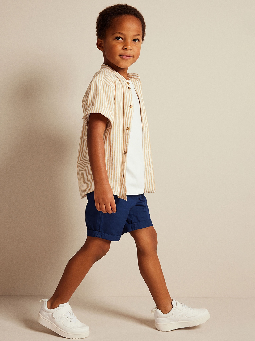 

H&M Boys Pure Cotton Poplin Shorts, Navy blue