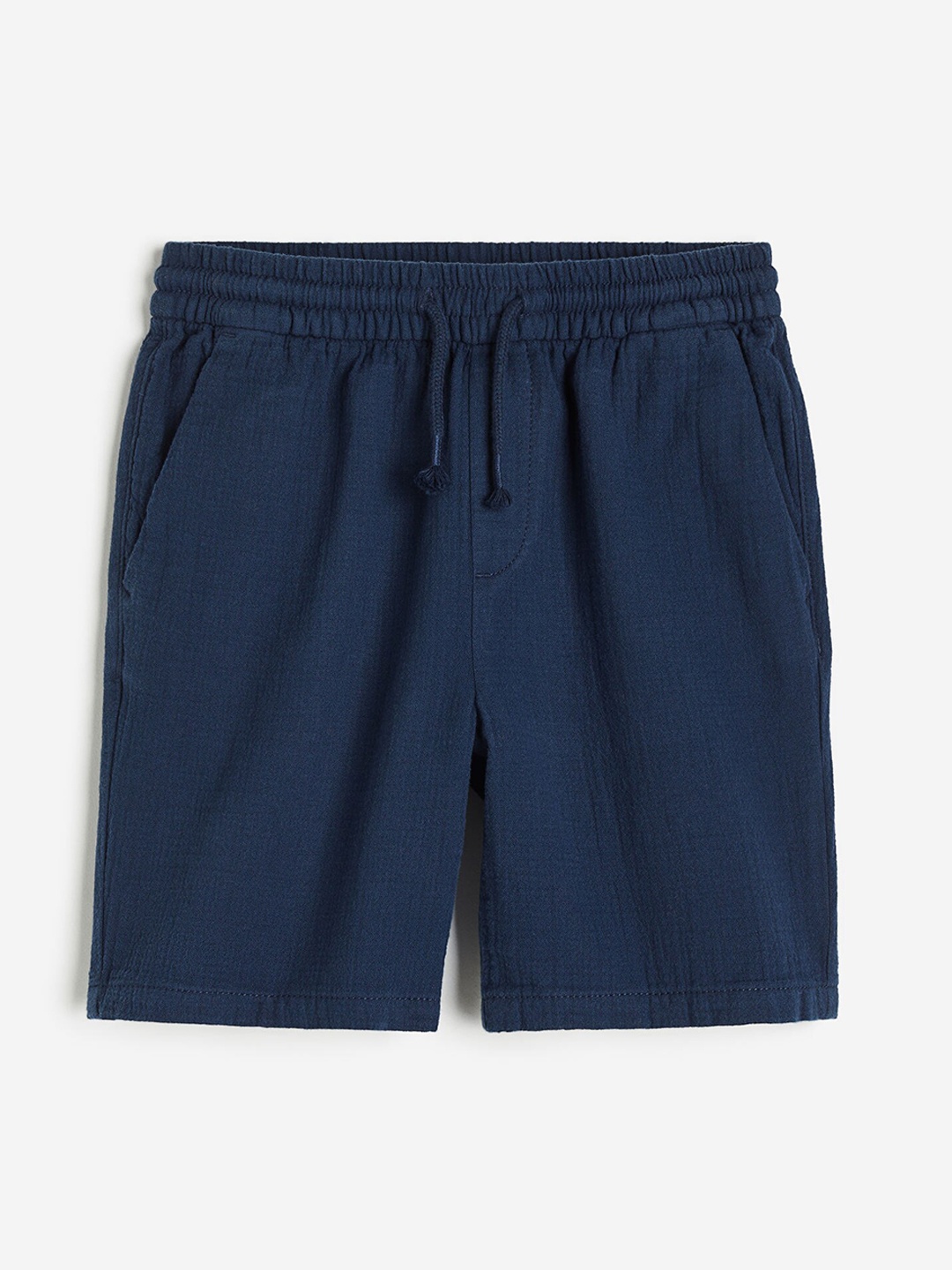 

H&M Boys Crinkled Cotton Shorts, Navy blue