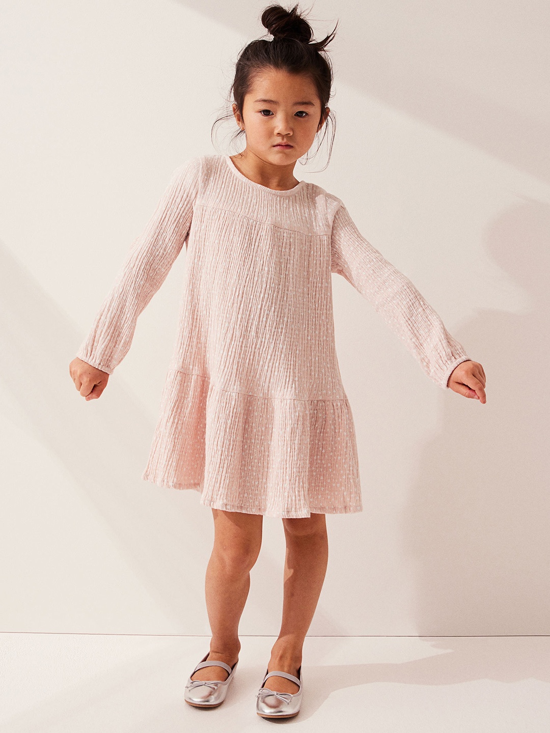 

H&M Girls A-Line Muslin Dress, Pink