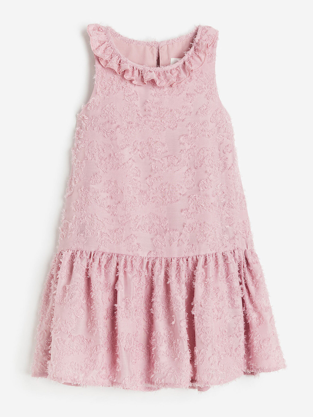 

H&M Girls Collared Jacquard-Weave Dress, Pink