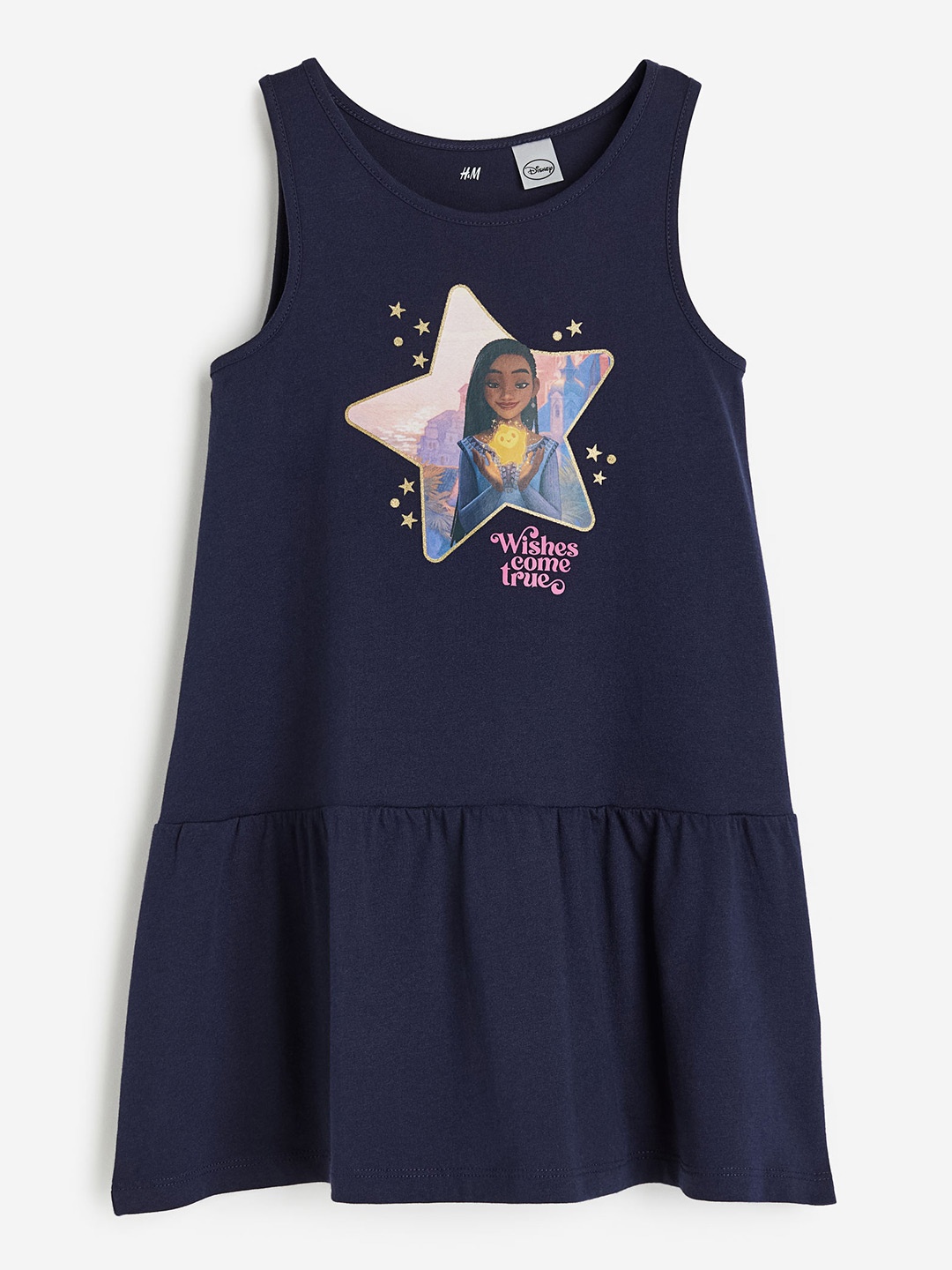 

H&M Girls Pure Cotton Sleeveless Jersey Dress, Blue
