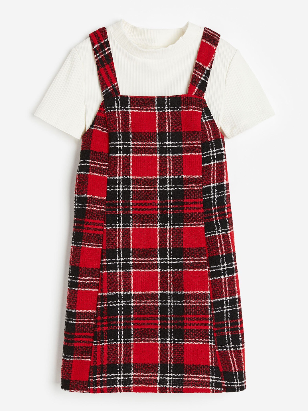 

H&M Girls 2-Piece Pinafore Dress Set, Red