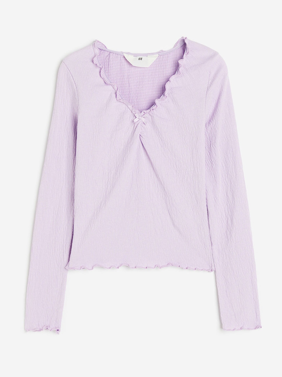 

H&M Crinkled Jersey Top, Purple