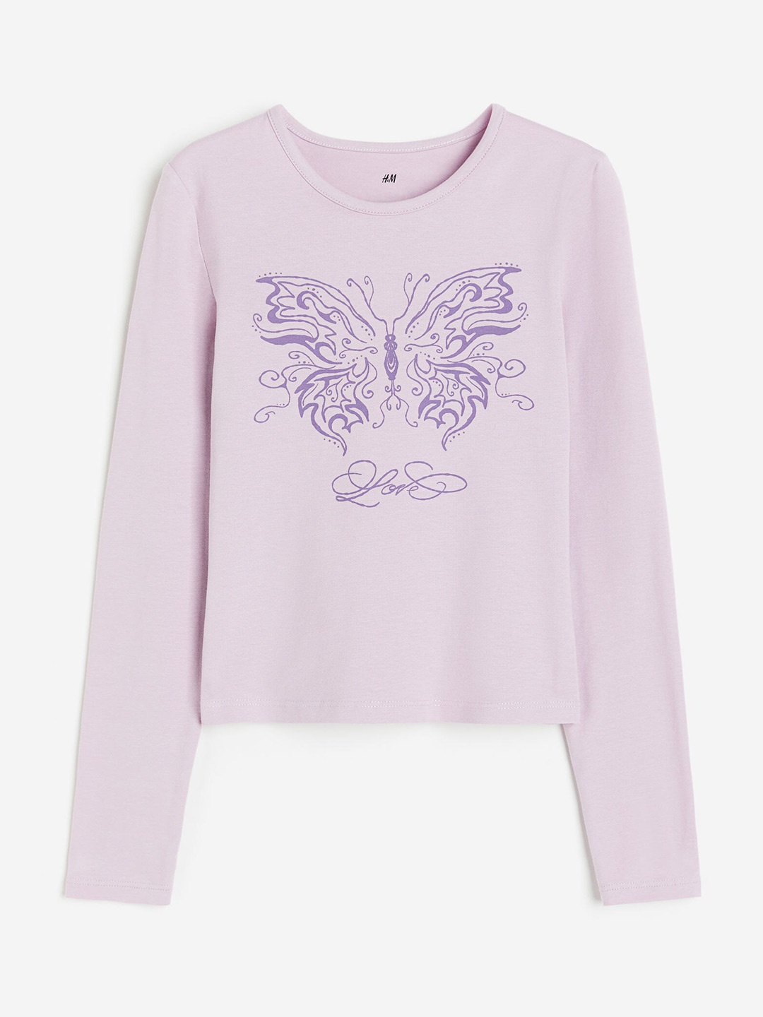 

H&M Girls Printed Top, Purple