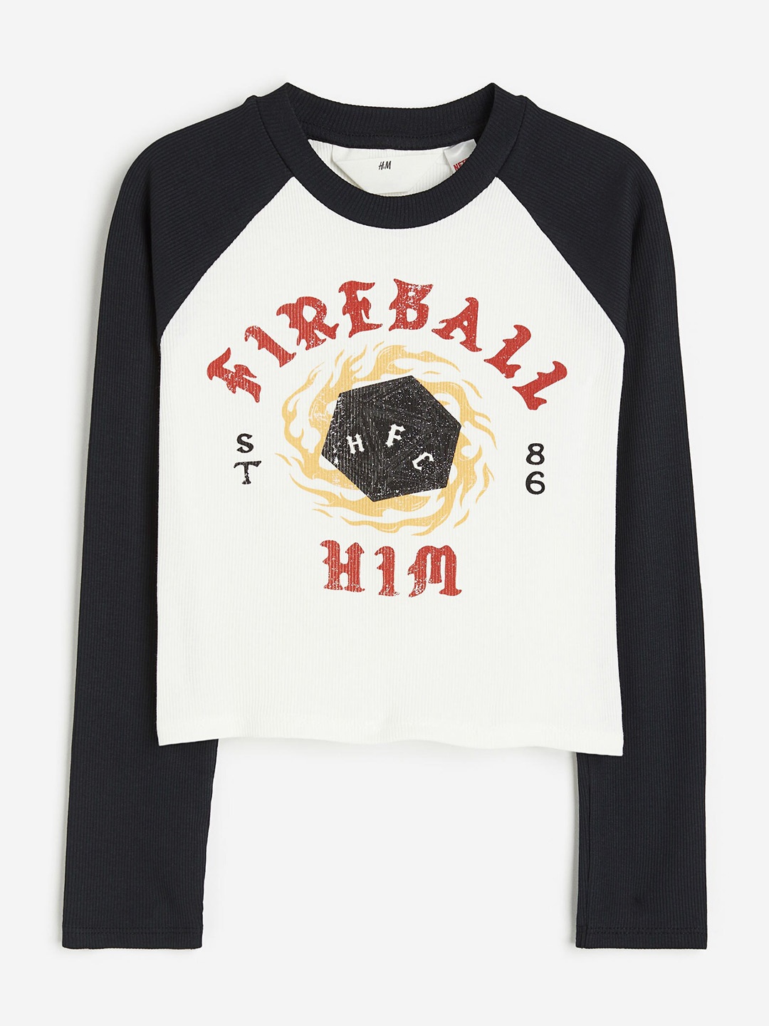 

H&M Girls Printed Jersey Top, White
