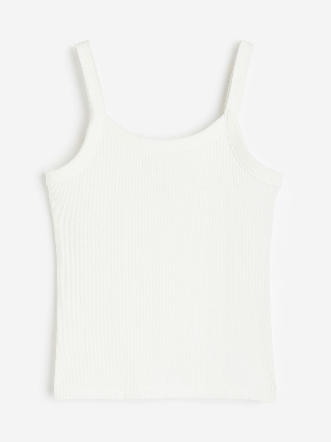 

H&M Girls Ribbed Strappy Top, White