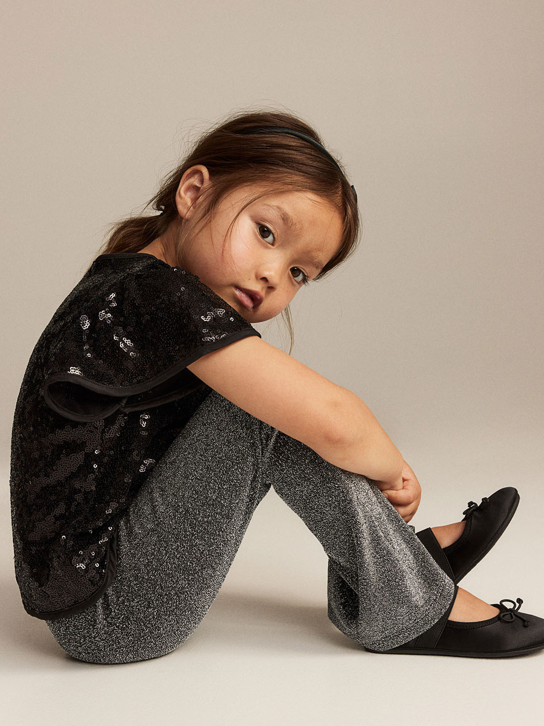 

H&M Girls Flared Leggings, Grey