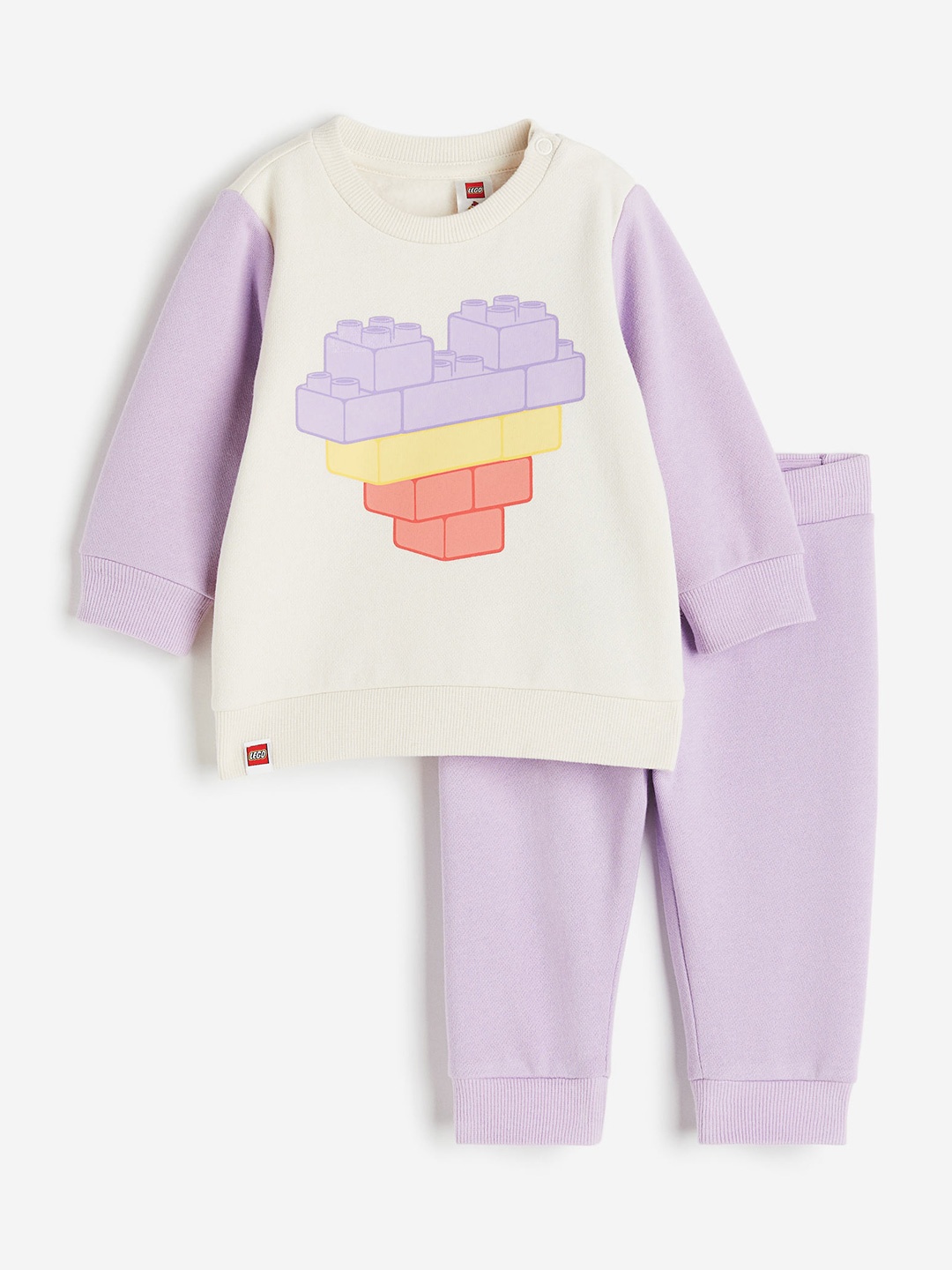 

H&M Girls Pure Cotton 2-Piece Sweatshirt Set, Purple