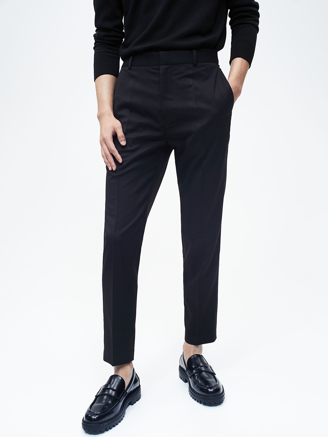 

H&M Men Slim Fit Suit Trousers, Black