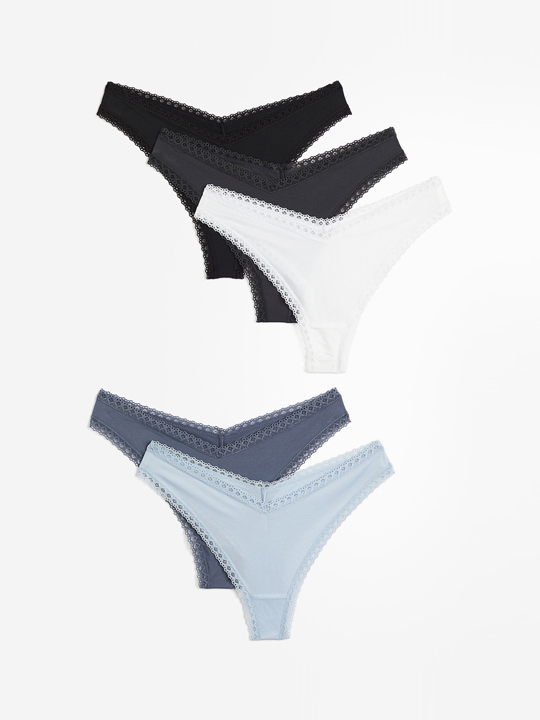 

H&M Women 5-Pack Jersey Brazilian Briefs, Blue