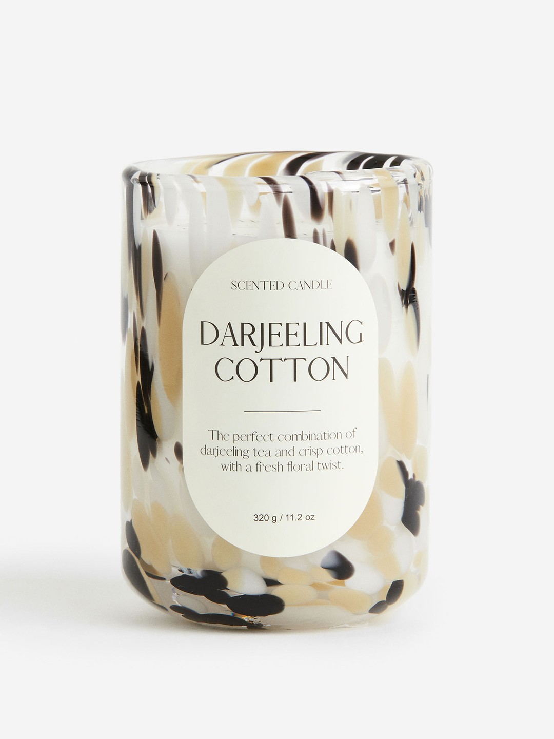 

H&M Beige Scented Candle In Glass Holder