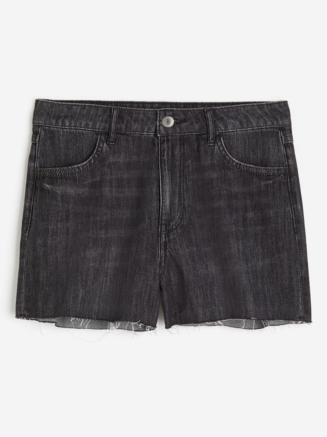 

H&M Women Feather Soft Denim Shorts, Black