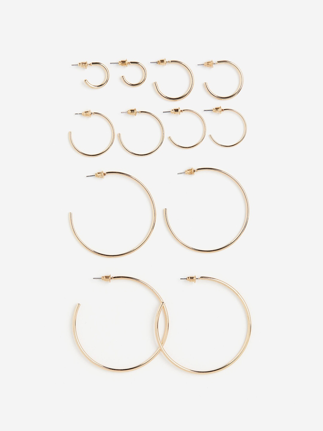 

H&M 6 Pairs Hoop Earrings, Gold